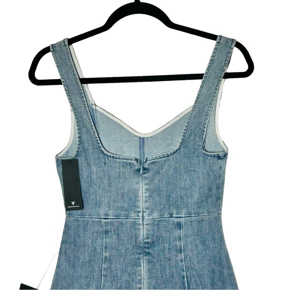 NWT Lulus Charming Edge Light Blue Denim Cutout Mini Dress, Size Small - Picture 8 of 16